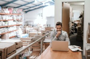 business owner on computer